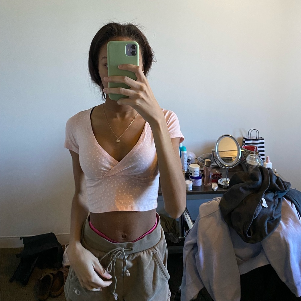 Pink Floral Brandy Melville Amara Top